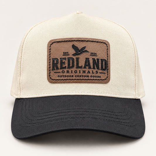 Cream & Black Patch Hat