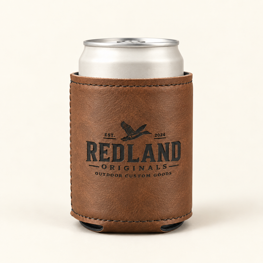 Leather Patch Can Koozie - Regular Can